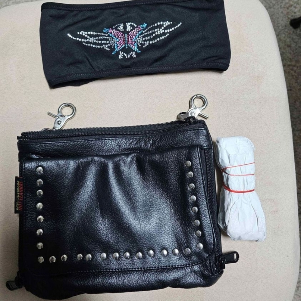 Women's Motorcycle Pouch Bag and Headband